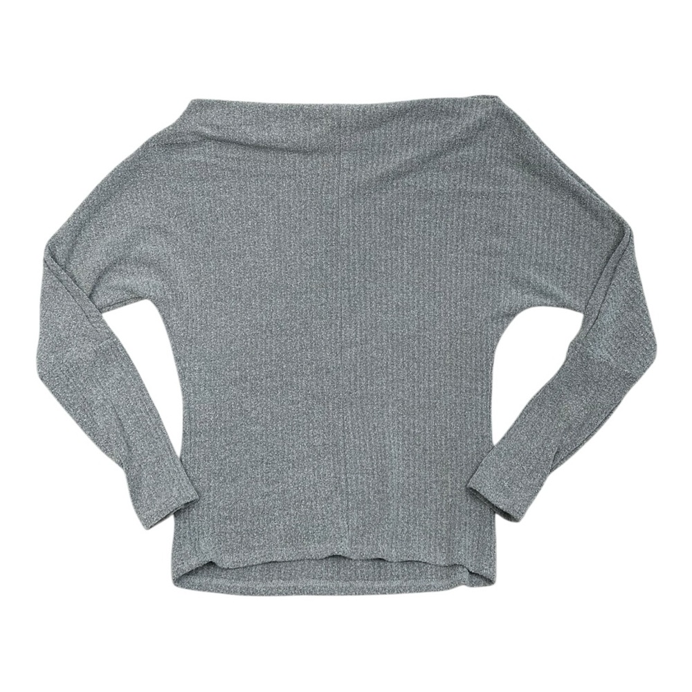 Fashion Nova Off-the-Shoulder Grey Knit Sweater - Picture 3 of 3